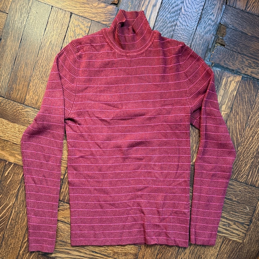 Marine Layer Red and Pink Turtleneck Sweater